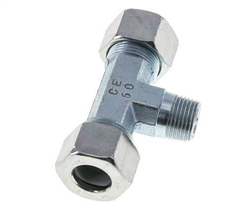 15L & M18x1.5 (con) Racor en T de acero zincado con rosca macho 315 bar ISO 8434-1