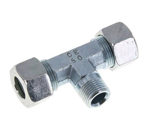 15L & M18x1.5 (con) Racor en T de acero zincado con rosca macho 315 bar ISO 8434-1