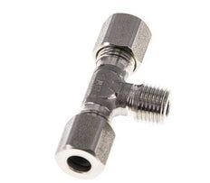 Accesorio de corte en T de acero inoxidable 6LL y M10x1 (con) con rosca macho 100 bar ISO 8434-1