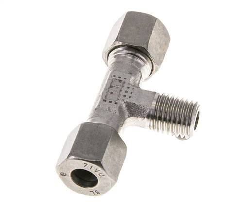 Accesorio de corte en T de acero inoxidable 8L y M12x1,5 (con) con rosca macho 315 bar ISO 8434-1