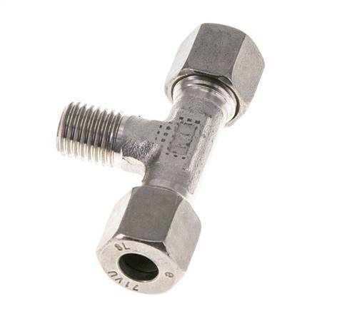 Accesorio de corte en T de acero inoxidable 8L y M12x1,5 (con) con rosca macho 315 bar ISO 8434-1