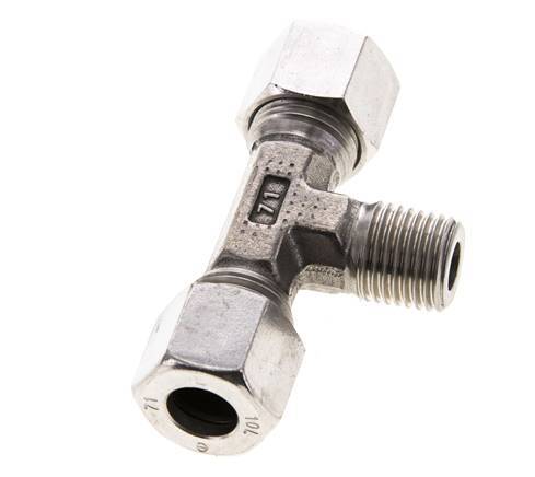 Accesorio de corte en T de acero inoxidable 10L y M14x1,5 (con) con rosca macho 315 bar ISO 8434-1