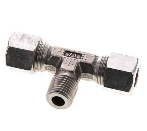 Accesorio de corte en T de acero inoxidable 10L y M14x1,5 (con) con rosca macho 315 bar ISO 8434-1