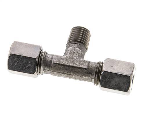6S & M12x1.5 (con) Stainless Steel T-Shape Tee Cutting Fitting with Male Threads 630 bar ISO 8434-1