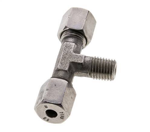 6S & M12x1.5 (con) Stainless Steel T-Shape Tee Cutting Fitting with Male Threads 630 bar ISO 8434-1