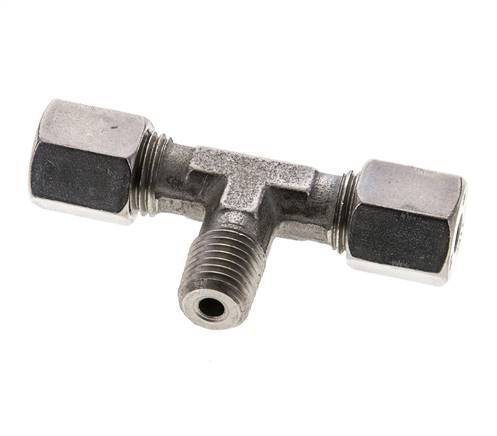 6S & M12x1.5 (con) Stainless Steel T-Shape Tee Cutting Fitting with Male Threads 630 bar ISO 8434-1