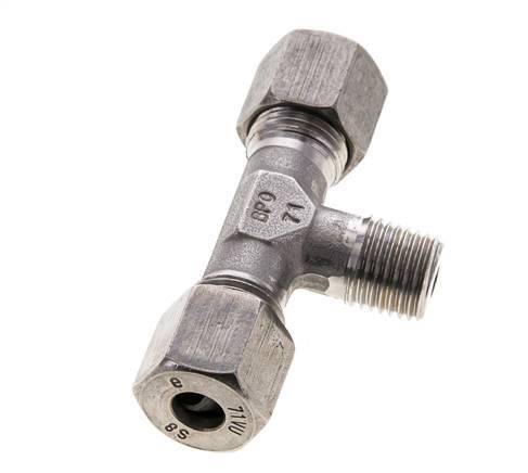 Accesorio de corte en T de acero inoxidable 8S y M14x1,5 (con) con rosca macho 630 bar ISO 8434-1
