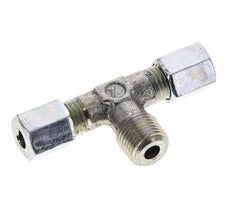 Racor de corte en T de acero galvanizado 4LL y R1/8'' con rosca macho 100 bar ISO 8434-1
