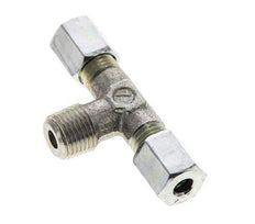 Racor de corte en T de acero galvanizado 4LL y R1/8'' con rosca macho 100 bar ISO 8434-1