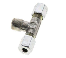Racor de corte en T de acero galvanizado 4LL y R1/8'' con rosca macho 100 bar ISO 8434-1