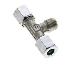 Racor de corte en T de acero galvanizado 6LL y R1/8'' con rosca macho 100 bar ISO 8434-1