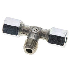 Racor de corte en T de acero galvanizado 6LL y R1/8'' con rosca macho 100 bar ISO 8434-1