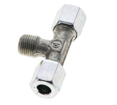 Racor de corte en T de acero galvanizado 6LL y R1/8'' con rosca macho 100 bar ISO 8434-1