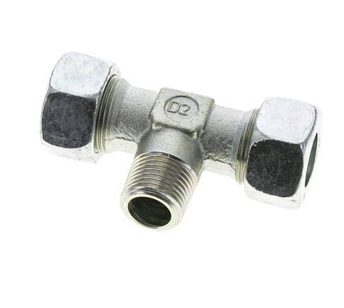 Accesorio de corte en T de acero 18L y R1/2'' con rosca macho 315 bar ISO 8434-1