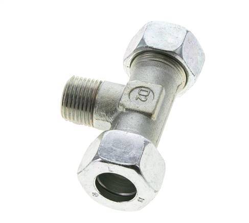 Accesorio de corte en T de acero 18L y R1/2'' con rosca macho 315 bar ISO 8434-1