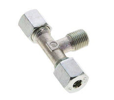 Accesorio de corte en T de acero galvanizado 6S y R1/4'' con rosca macho 630 bar ISO 8434-1