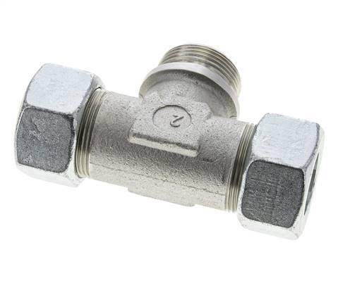 30S y G1-1/4'' Accesorio de corte en T de acero galvanizado con rosca macho 400 bar ISO 8434-1