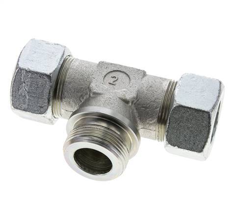 30S y G1-1/4'' Accesorio de corte en T de acero galvanizado con rosca macho 400 bar ISO 8434-1