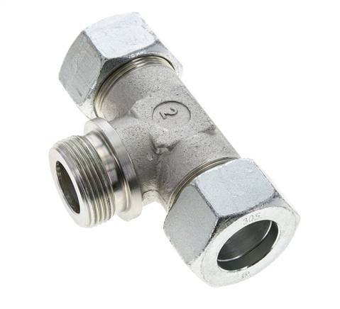 30S y G1-1/4'' Accesorio de corte en T de acero galvanizado con rosca macho 400 bar ISO 8434-1