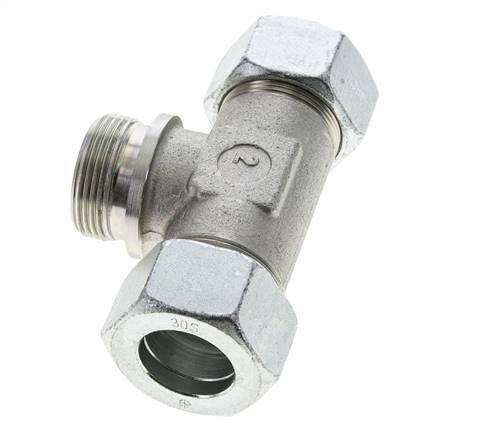 30S y G1-1/4'' Accesorio de corte en T de acero galvanizado con rosca macho 400 bar ISO 8434-1