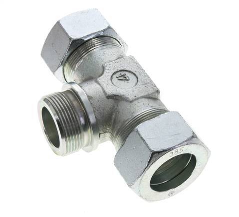 38S y G1-1/2'' Accesorio de corte en T de acero galvanizado con rosca macho 315 bar ISO 8434-1