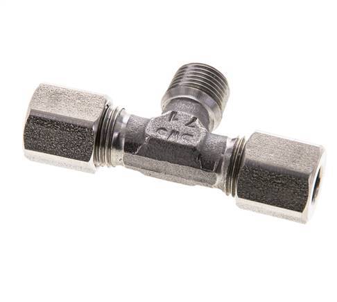 Accesorio de corte en T de acero inoxidable 6LL y R1/8'' con rosca macho 100 bar ISO 8434-1