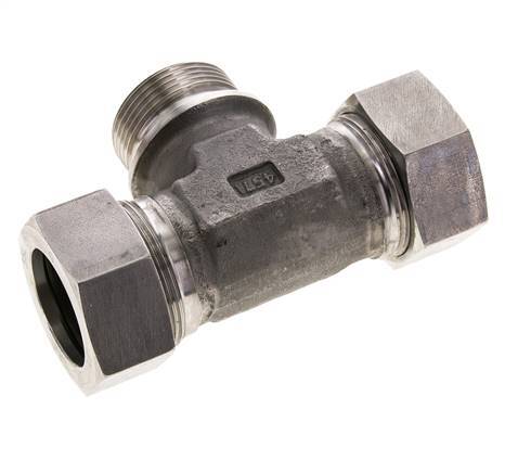 Accesorio de corte en T de acero inoxidable 35L y G1-1/4'' con rosca macho 160 bar ISO 8434-1