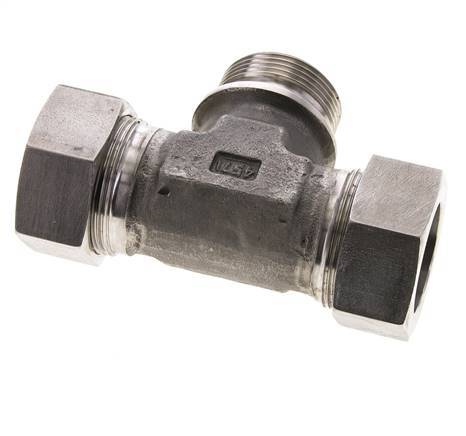 Accesorio de corte en T de acero inoxidable 35L y G1-1/4'' con rosca macho 160 bar ISO 8434-1