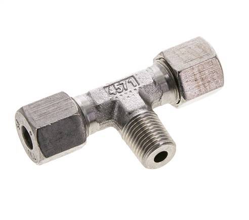 Accesorio de corte en T de acero inoxidable 8S y R1/4'' con rosca macho 630 bar ISO 8434-1