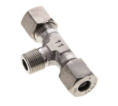Accesorio de corte en T de acero inoxidable 10S y R3/8'' con rosca macho 630 bar ISO 8434-1