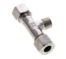 Accesorio de corte en T de acero inoxidable 12S y R3/8'' con rosca macho 630 bar ISO 8434-1