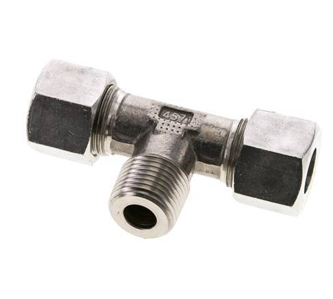 Accesorio de corte en T de acero inoxidable 14S y R1/2'' con rosca macho 630 bar ISO 8434-1