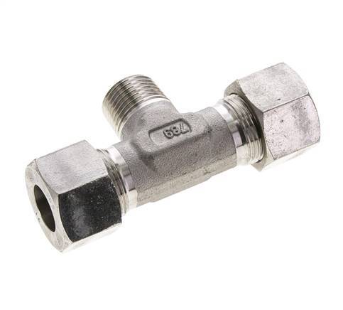Accesorio de corte en T de acero inoxidable 16S y R1/2'' con rosca macho 400 bar ISO 8434-1