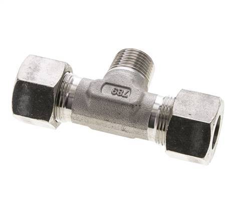 Accesorio de corte en T de acero inoxidable 16S y R1/2'' con rosca macho 400 bar ISO 8434-1