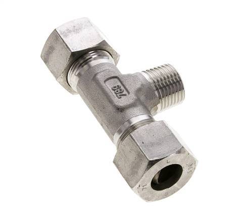 Accesorio de corte en T de acero inoxidable 16S y R1/2'' con rosca macho 400 bar ISO 8434-1