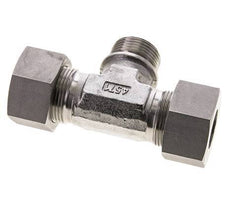 Accesorio de corte en T de acero inoxidable 25S y G1'' con rosca macho 400 bar ISO 8434-1