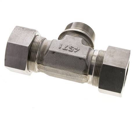 Accesorio de corte en T de acero inoxidable 38S y G1-1/2'' con rosca macho 315 bar ISO 8434-1