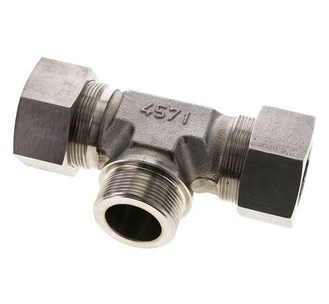 Accesorio de corte en T de acero inoxidable 38S y G1-1/2'' con rosca macho 315 bar ISO 8434-1
