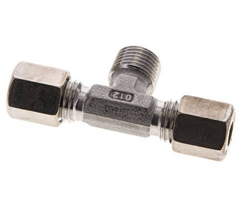 Accesorio de compresión en T de acero inoxidable 6L y R1/4'' con rosca macho 315 bar ISO 8434-1