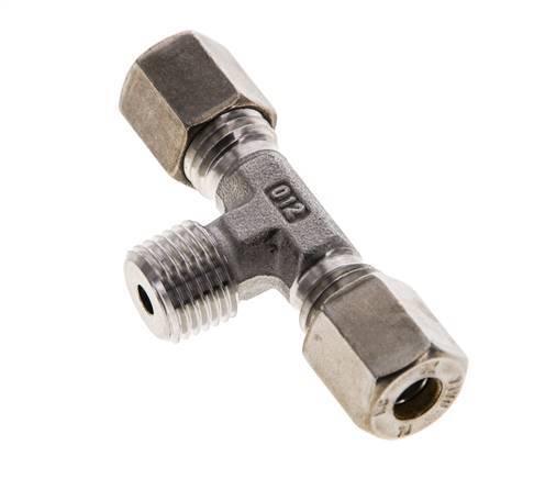 Accesorio de compresión en T de acero inoxidable 6L y R1/4'' con rosca macho 315 bar ISO 8434-1