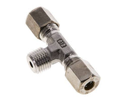 Accesorio de compresión en T de acero inoxidable 6L y R1/4'' con rosca macho 315 bar ISO 8434-1
