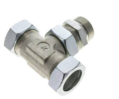 Accesorio de corte en T de acero galvanizado 42L y M48x2 con rosca macho 160 bar ajustable ISO 8434-1
