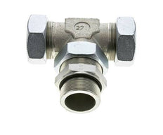 Accesorio de corte en T de acero galvanizado 42L y M48x2 con rosca macho 160 bar ajustable ISO 8434-1