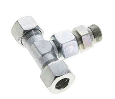 16S y M22x1.5 Racor en T de acero galvanizado con rosca macho 400 bar ajustable ISO 8434-1