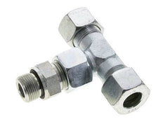 16S y M22x1.5 Racor en T de acero galvanizado con rosca macho 400 bar ajustable ISO 8434-1