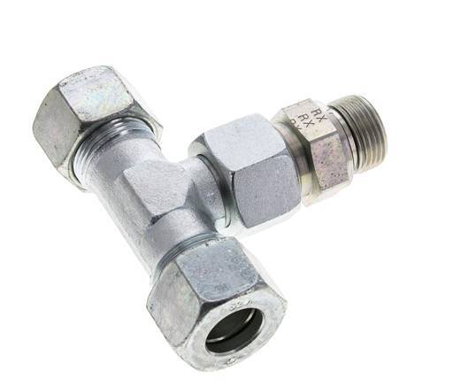 20S & M27x2 Racor en T de acero galvanizado con rosca macho 400 bar Ajustable ISO 8434-1