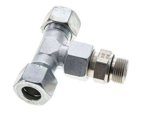 20S & M27x2 Racor en T de acero galvanizado con rosca macho 400 bar Ajustable ISO 8434-1