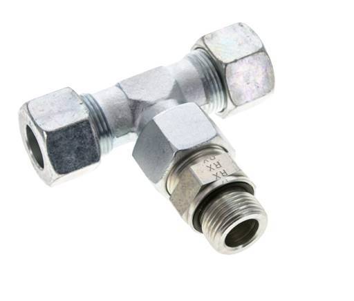 20S & M27x2 Racor en T de acero galvanizado con rosca macho 400 bar Ajustable ISO 8434-1
