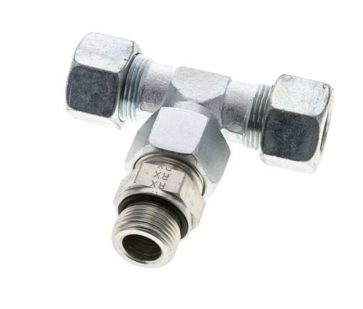 20S & M27x2 Racor en T de acero galvanizado con rosca macho 400 bar Ajustable ISO 8434-1