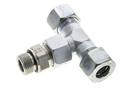 20S & M27x2 Racor en T de acero galvanizado con rosca macho 400 bar Ajustable ISO 8434-1
